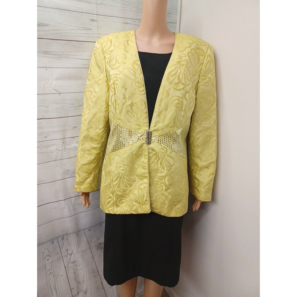Giovanna/George dress blazer jacket suit set Green Black Sz 16/16W